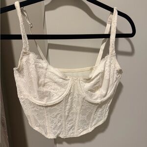 White hollister corset top